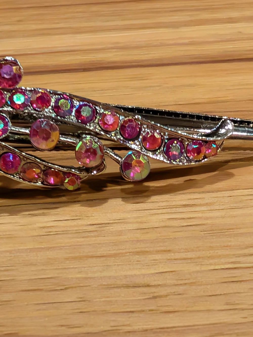 Source Unknown Pink Crystal Floral Hair Clip